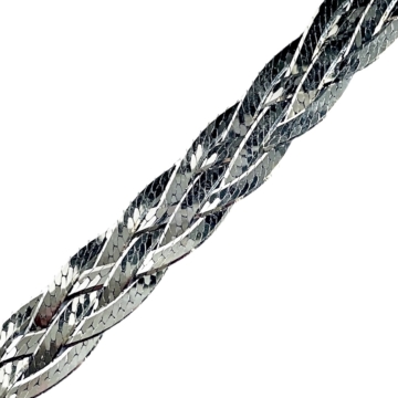 Ötös fonatú ródiumozott ezüst nyaklánc 50 cm
