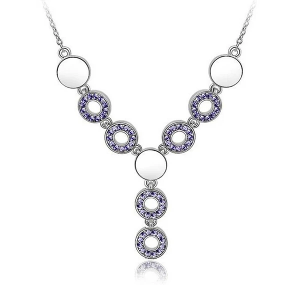 Lila Swarovski® kristályokkal díszített körök nyaklánc