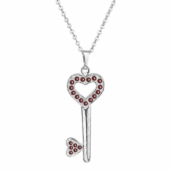 Kézzel készített vörös Swarovski® kristályos kulcs nyaklánc