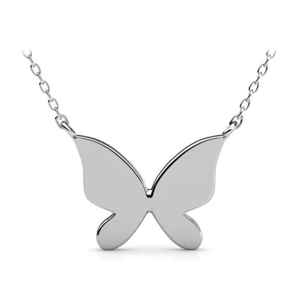 Fehér Swarovski® kristályos pillangó alakú nyaklánc