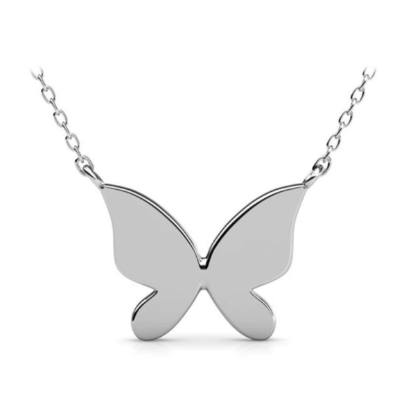 Fehér Swarovski® kristályos pillangó alakú nyaklánc