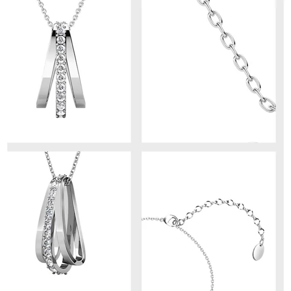 Fehérarannyal bevont Swarovski® kristályos nyaklánc