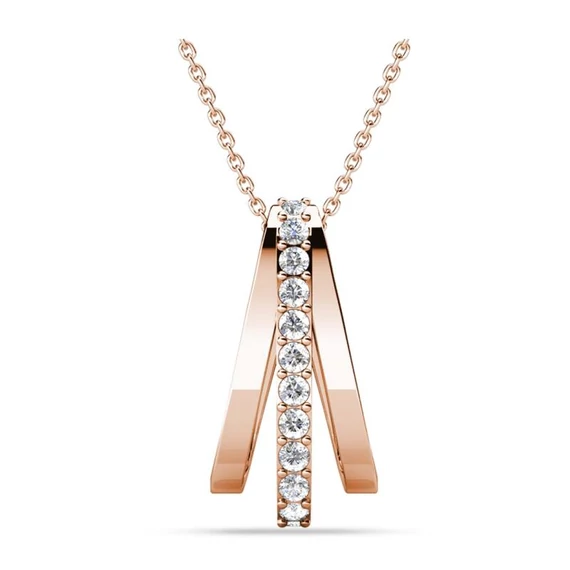 Fehérarannyal bevont Swarovski® kristályos nyaklánc