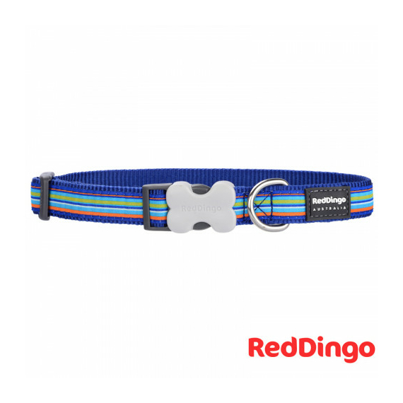 Csíkos Red Dingo® kutya nyakörv - M - 20 mm x 31-47 cm