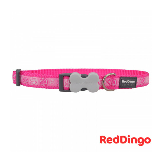 Pink tappancsos Red Dingo® kutya nyakörv - M - 20 mm x 31-47 cm