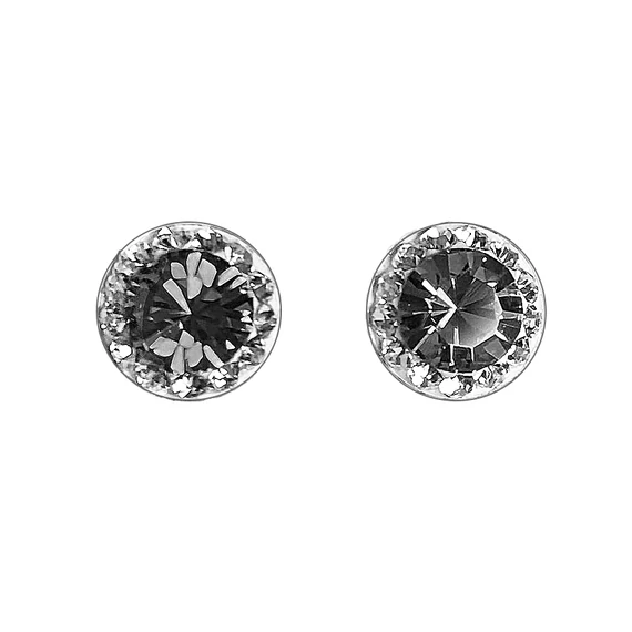 Fekete Swarovski® kristályos ezüst fülbevaló