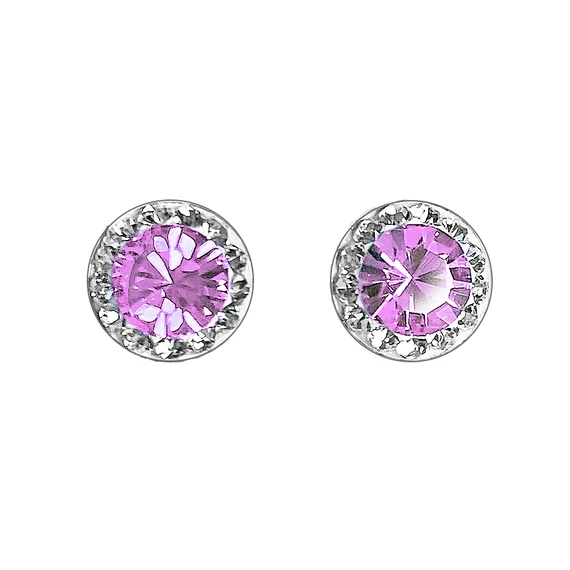 Halvány lila SwarovHalvány lila Swarovski® kristályos ezüst fülbevalóski® kristályos pöttyfülbevaló