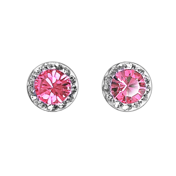 Halvány rózsaszín Swarovski® kristályos ezüst fülbevaló