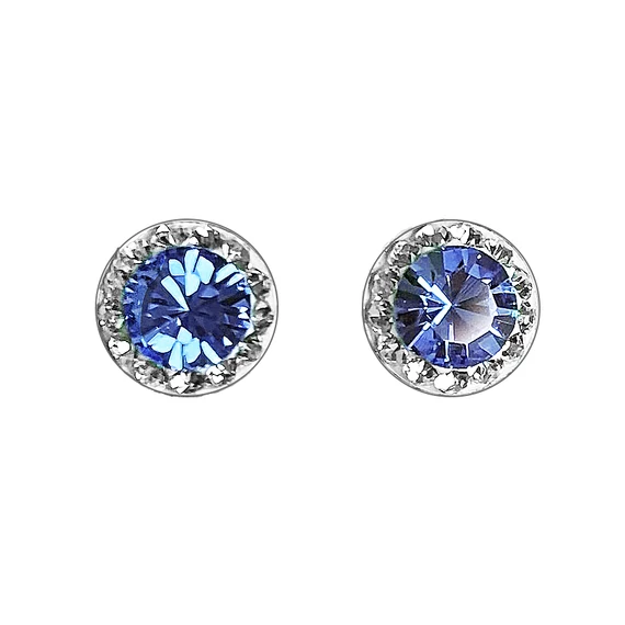Királykék Swarovski® kristályos ezüst fülbevaló