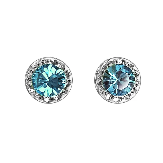 Türkiz Swarovski® kristályos ezüst fülbevaló