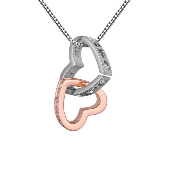 Fehér Swarovski® kristályos arany és ezüst színű nyaklánc
