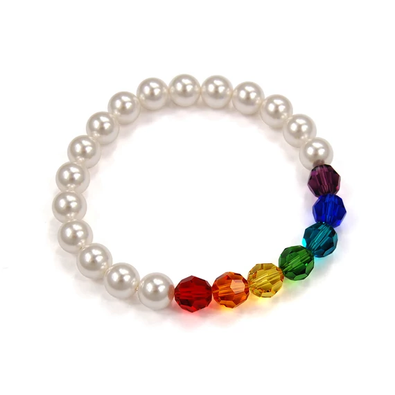 Swarovski® gyöngyökkel díszített szivárvány karkötő