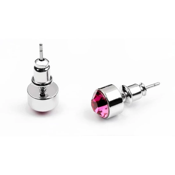 Sötét rózsaszín Swarovski® kristályos pöttyfülbevaló