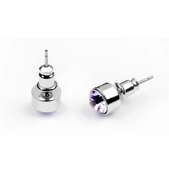 Világos lila Swarovski® kristályos pöttyfülbevaló