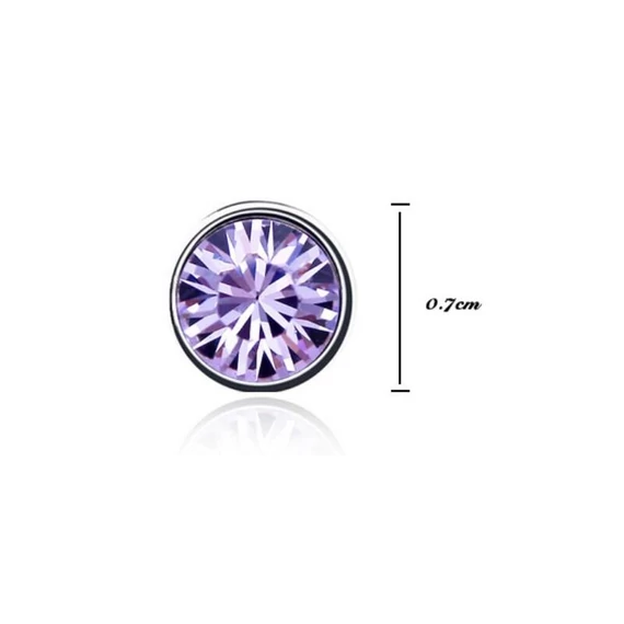 Világos lila Swarovski® kristályos pöttyfülbevaló