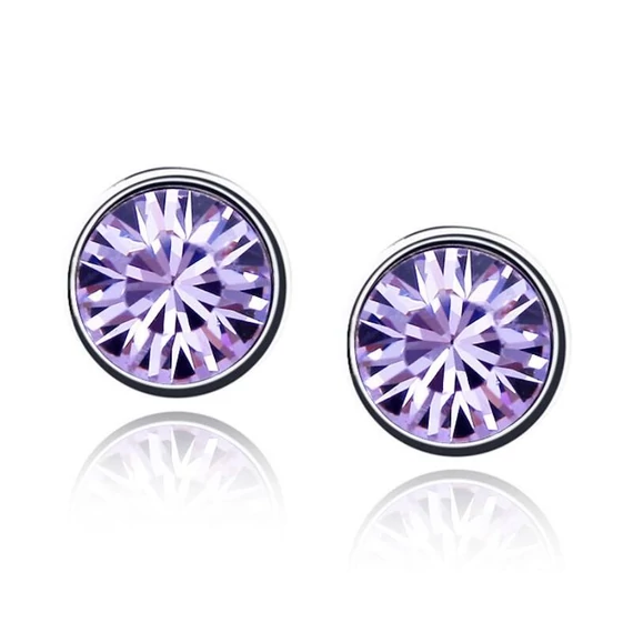 Világos lila Swarovski® kristályos pöttyfülbevaló
