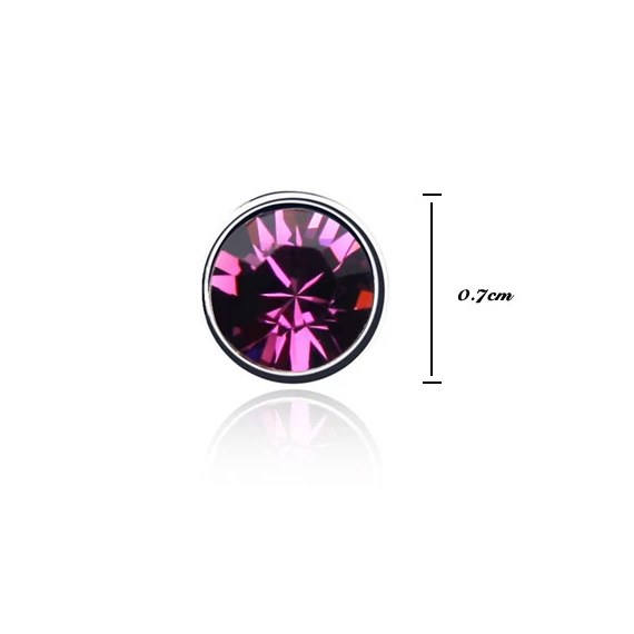 Sötét rózsaszín Swarovski® kristályos pöttyfülbevaló
