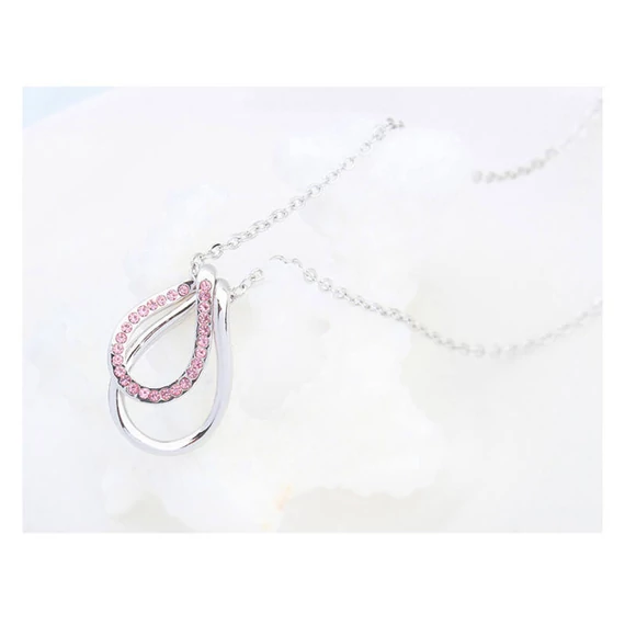 Dupla csepp nyaklánc fehér Swarovski® kristályokkal 