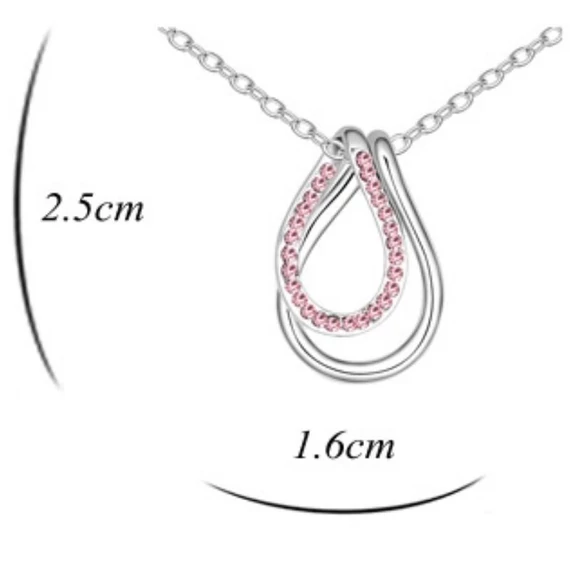 Dupla csepp nyaklánc fehér Swarovski® kristályokkal 