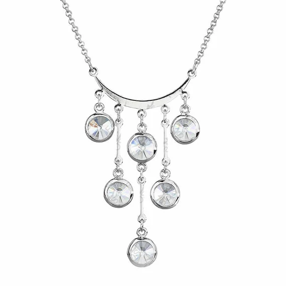 Kézzel készített lógó fehér Swarovski® kristályos nyaklánc