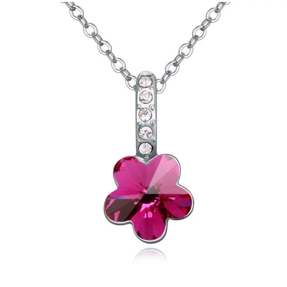 Bordó Swarovski® kristályos virág alakú medál