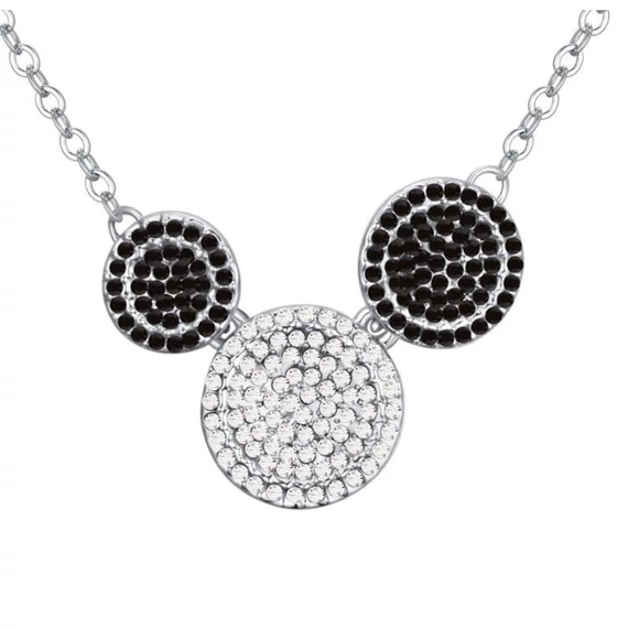 Fekete és fehér Swarovski® kristályos nyaklánc