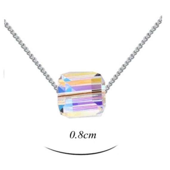 Borostyán Swarovski® kristályos sokszög nyaklánc
