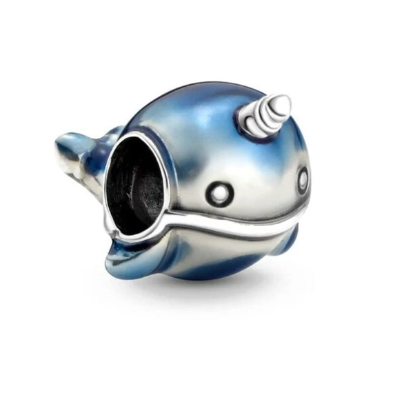 Pandora stílusú narválos ezüst charm