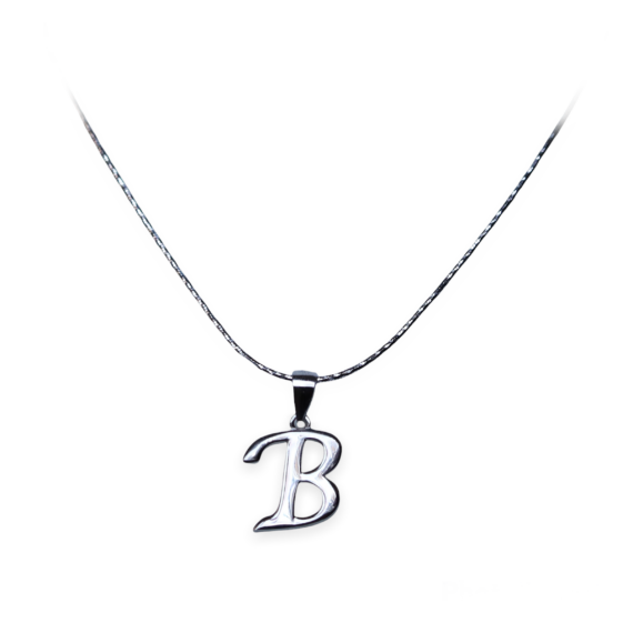 Ezüst nyaklánc B betűs medállal