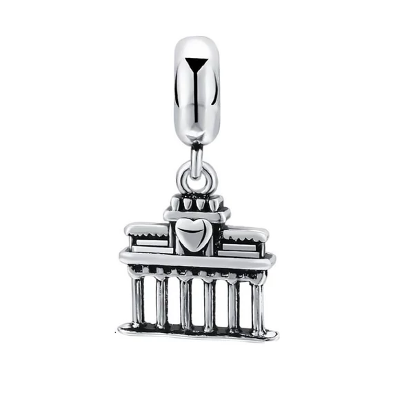 Római Pantheon ezüstözött charm