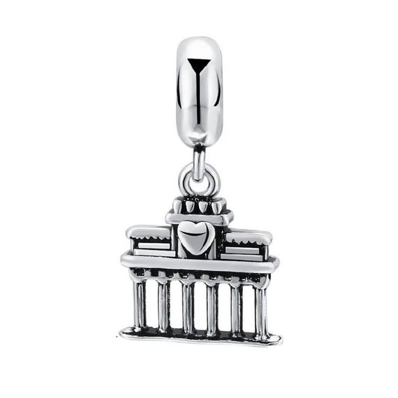 Római Pantheon ezüstözött charm