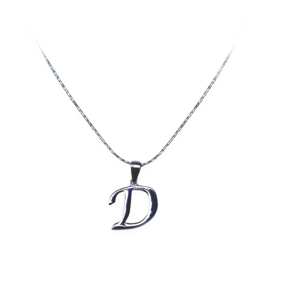Ezüst nyaklánc D betűs medállal