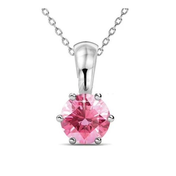 Kerek rózsaszín Swarovski® kristályos nyaklánc