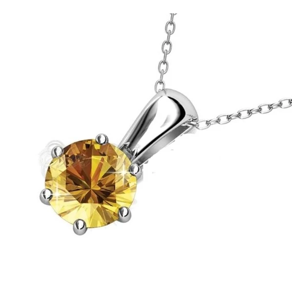 Kerek sárga Swarovski® kristályos nyaklánc