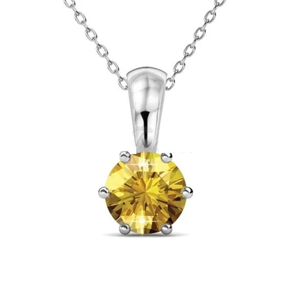 Kerek sárga Swarovski® kristályos nyaklánc