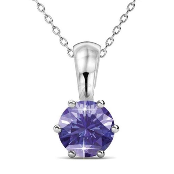 Kerek lila Swarovski® kristályos nyaklánc