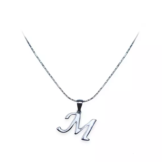 Ezüst nyaklánc M betűs medállal