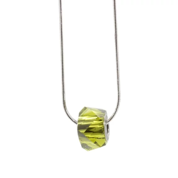 Oliva zöld Swarovski® kristályos medál nyaklánccal