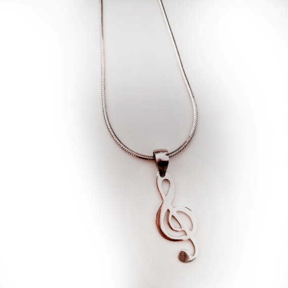 Violinkulcs ezüst nyaklánc