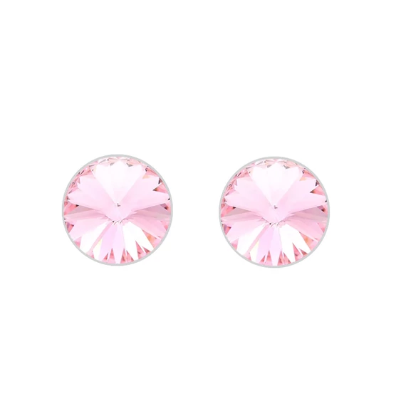 Halványrózsaszín Swarovski® kristályos beszúrós ezüst fülbevaló