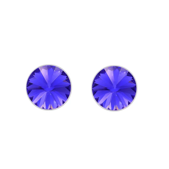 Királykék Swarovski® kristályos beszúrós ezüst fülbevaló