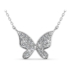 Kép 1/3 - Fehér Swarovski® kristályos pillangó alakú nyaklánc