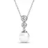 Kép 1/2 - Fehér Swarovski® gyönggyel és kristályokkal díszített nyaklánc