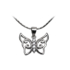 Kép 1/3 - Ezüst nyaklánc cirkónia kövekkel díszített pillangó medállal