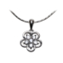 Kép 1/3 - Ezüst nyaklánc cirkónia kövekkel díszített virág medállal