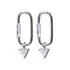 Kép 1/2 - Cirkónia kristályos és fehér opálos minimalista ezüst fülbevaló