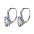Kép 2/3 - Kék és fehér cirkónia kristályokkal díszített ezüst fülbevaló