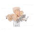 Kép 1/2 - Barackszínű virágokkal és fehér kristályokkal díszített esküvői hajfésű
