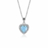 Kép 1/2 - Kék opálos szív alakú ezüst nyaklánc cirkónia díszítéssel