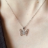 Kép 2/3 - Ezüst nyaklánc cirkónia kövekkel díszített pillangó medállal